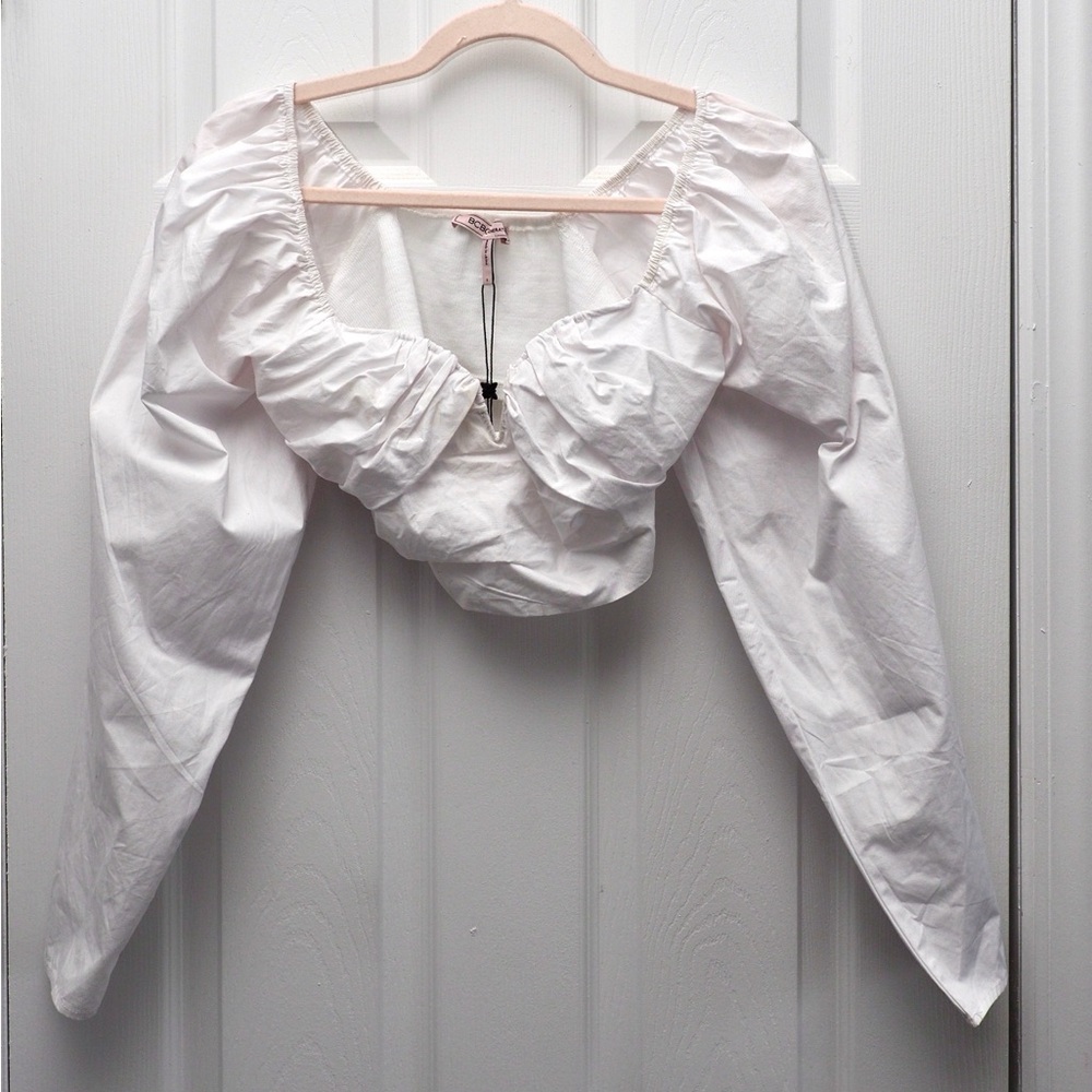 BCBGeneration White Ruched Blouse NWT